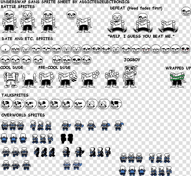 Though You Guys Have Not Seen The First Sprite Sheet   Sans Battle Sprite Sheet  HD Png DownloadTransparent PNG