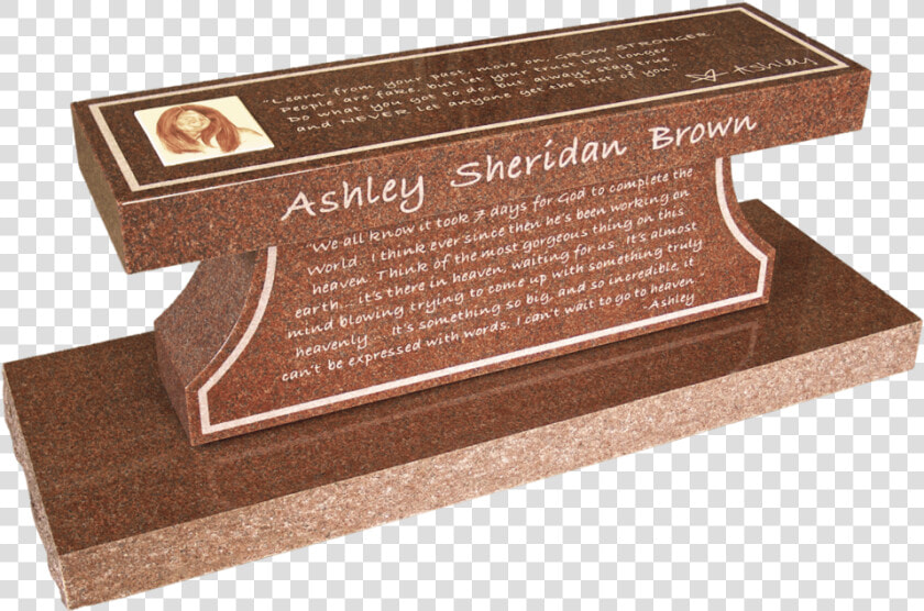 Red Granite Bench  Forest Lawn Cemetery  Beaumont    Commemorative Plaque  HD Png DownloadTransparent PNG