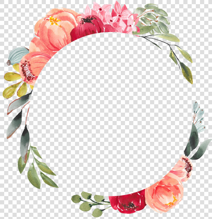 Freetoedit Ftestickers Watercolor Frame Flowers Decorat   Floral Design Sticker Circle  HD Png DownloadTransparent PNG