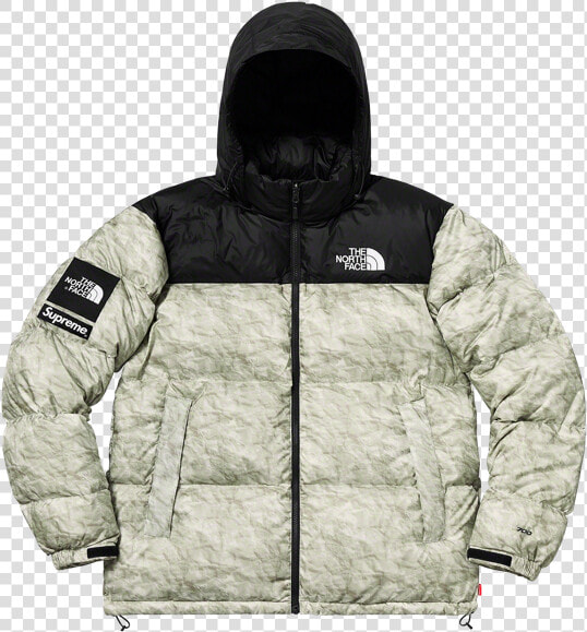 Supreme The North Face Paper Print Nuptse Jacket  HD Png DownloadTransparent PNG