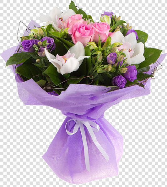 Bouquet Of Orchids And Lisianthus   Bouquet  HD Png DownloadTransparent PNG