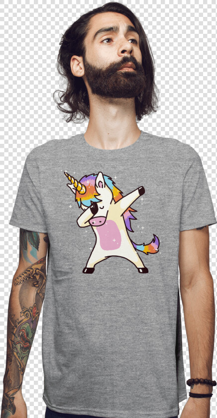 Women S Dabbing Unicorn Shirt Dab Hip Hop Magic Girl   Ink Wash Painting  HD Png DownloadTransparent PNG