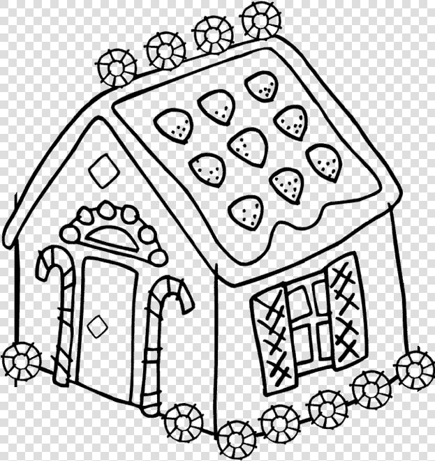 Gingerbread Village Clipart Colouring  HD Png DownloadTransparent PNG