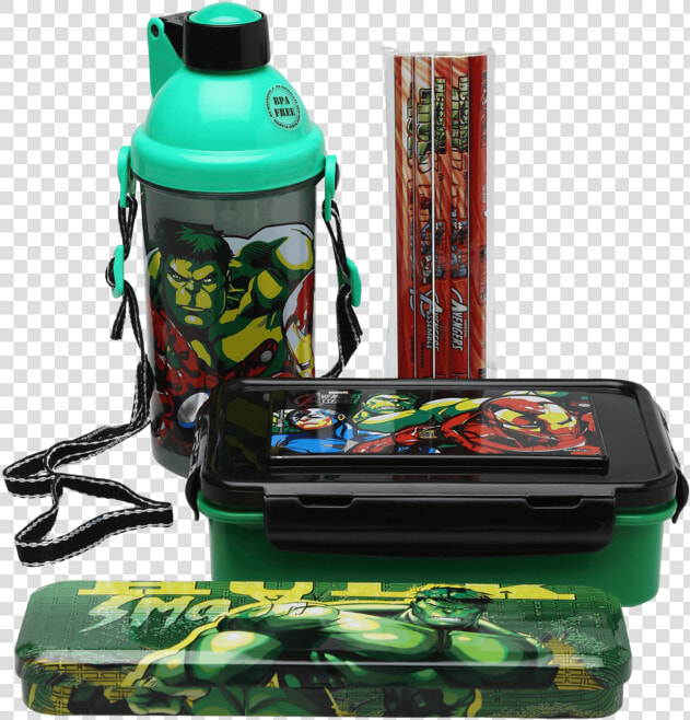 Boys Avengers Tiffin Box Water Bottle And Stationary   Small Appliance  HD Png DownloadTransparent PNG