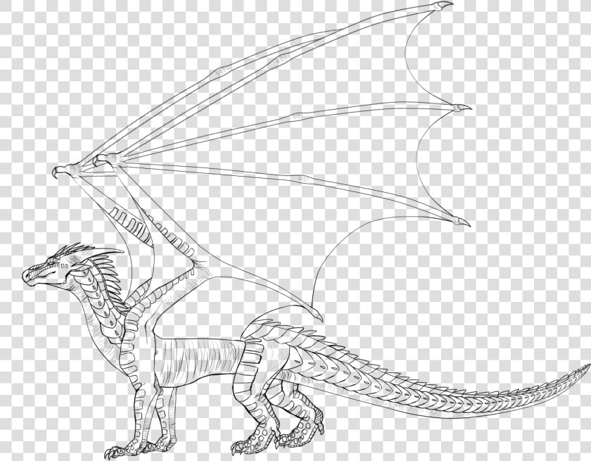 Line Art Wings Of Fire Drawing Dragon   Dragon Lineart Base  HD Png DownloadTransparent PNG