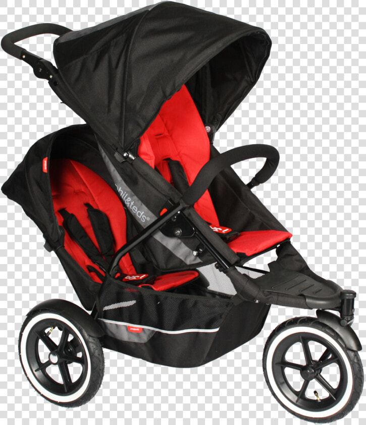 Black Pram Baby Png Image   Phil And Teds Explorer Double Buggy  Transparent PngTransparent PNG