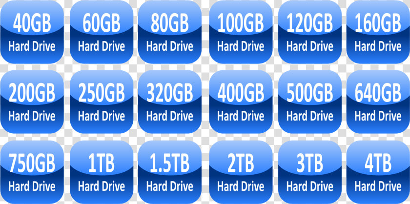 Hard Drive Capacity Icons Clip Arts   Hard Drive Capacity Icons  HD Png DownloadTransparent PNG