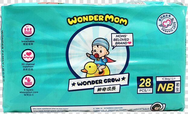 Wondermom® Baby Diapers   Packaging And Labeling  HD Png DownloadTransparent PNG