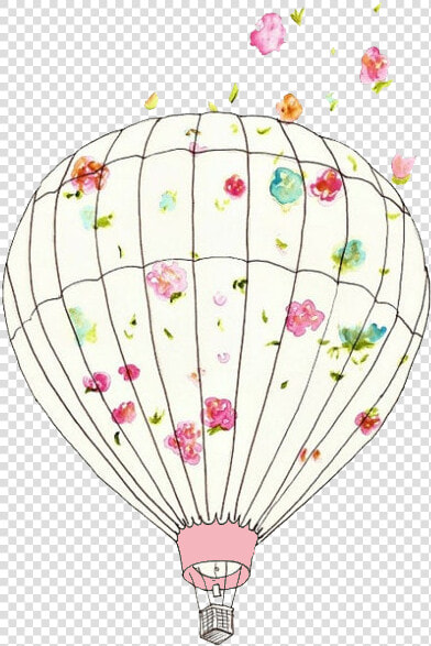 Art Pink Floral Transparent Bubblegum Overlay Hot Air   Cute Hot Air Balloon  HD Png DownloadTransparent PNG