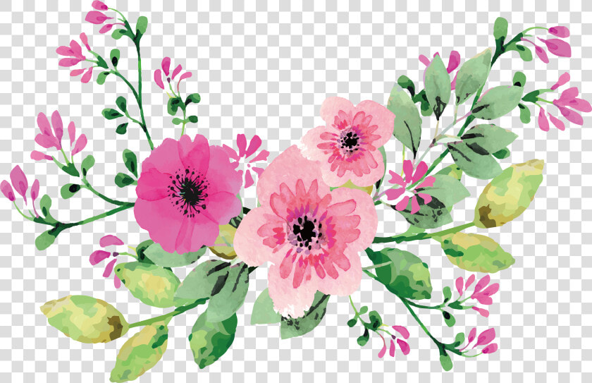 Romantic Transprent Download Pink   Pink Watercolor Flower Vector  HD Png DownloadTransparent PNG