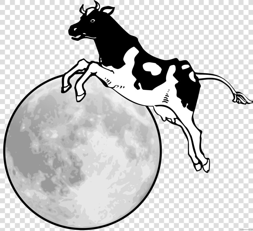 Cow Jumped Over The Moon Animal Free Black White Clipart   Cow Jumping Over The Moon Clipart  HD Png DownloadTransparent PNG