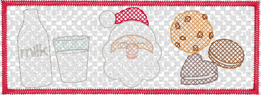 Faux Smock Santa Milk And Cookies Quick Stitch Embroidery  HD Png DownloadTransparent PNG