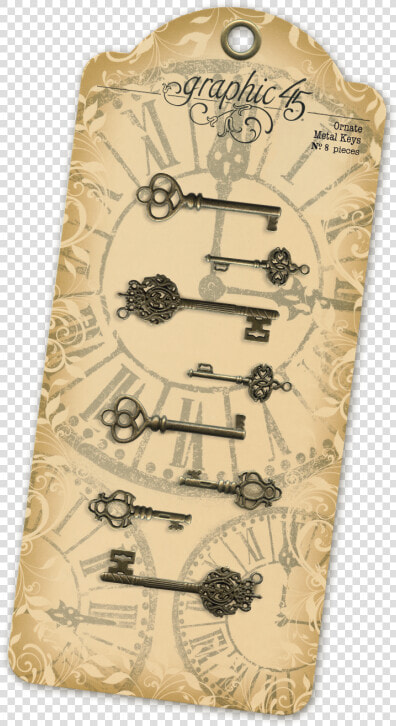 Antique Brass Ornate Metal Keys   Graphic 45 Staples Ornate Metal Keys  HD Png DownloadTransparent PNG