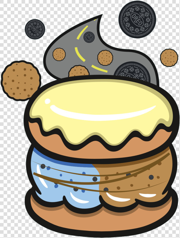 Stuffed Ice Cream Cruff Cookie Road   Donut With Scoop Ice Cream  HD Png DownloadTransparent PNG