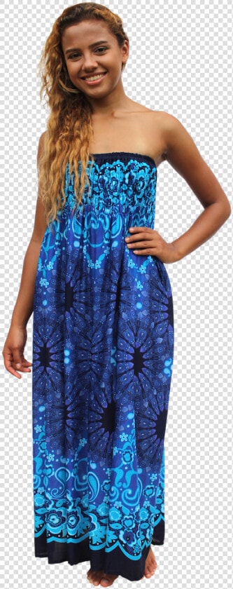 Blue Mandala Womens Maxi Dress Bohemian Island   Gown  HD Png DownloadTransparent PNG