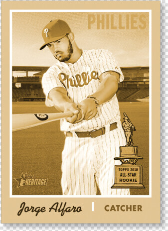 Jorge Alfaro 2019 Heritage Baseball Base Poster Gold   Baseball Player  HD Png DownloadTransparent PNG