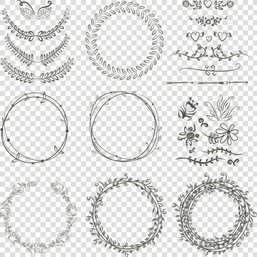 Graphics Ring Wreath Scalable Vector Invitation Laurel   Hand Drawn Circle Wreath Svg  HD Png DownloadTransparent PNG