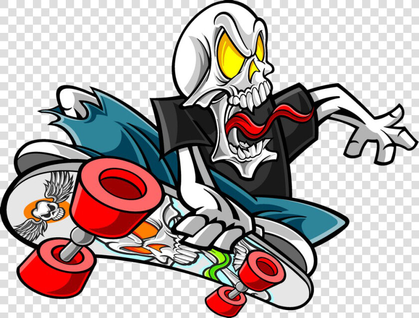 Skating Snowboarding Skull Roller Skateboarding Png   Skater Cartoon Characters  Transparent PngTransparent PNG