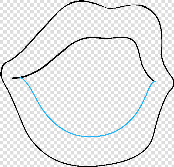 How To Draw Mouth And Tongue   Step By Step Easy Drawings Lips  HD Png DownloadTransparent PNG