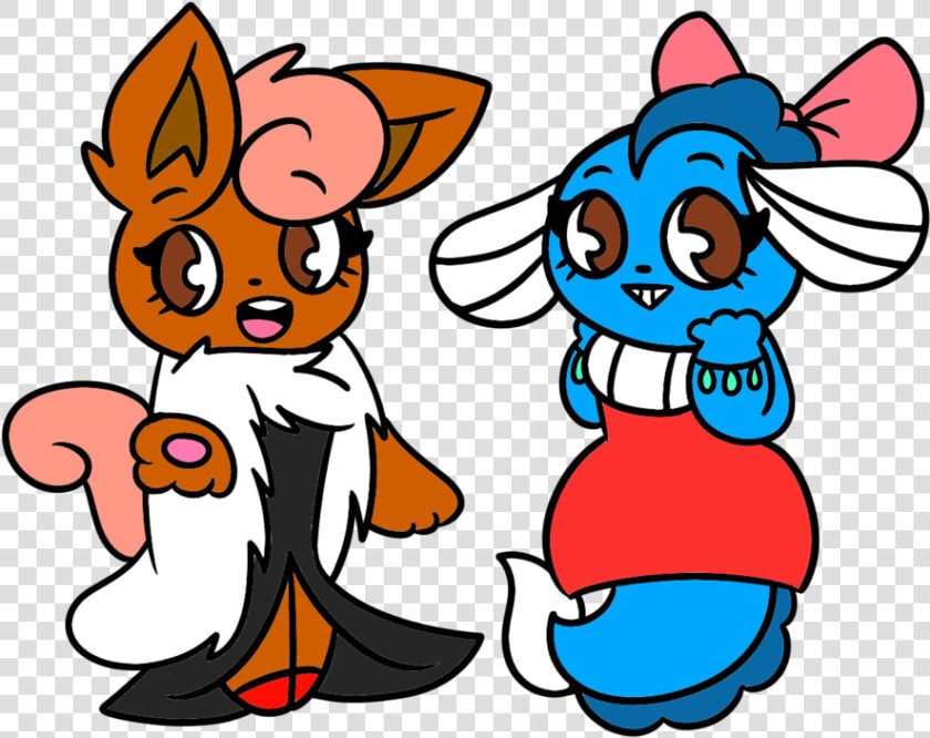 Juni And Chase In Prom Dresses By Puddingcustard1234   Cartoon  HD Png DownloadTransparent PNG