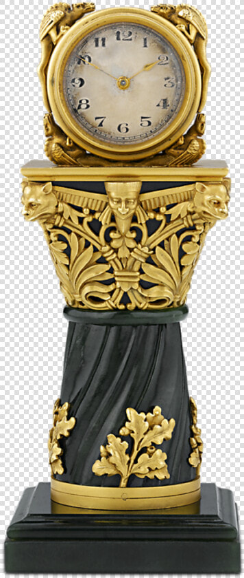 Paul Frey Miniature Gold And Jade Clock   Trophy  HD Png DownloadTransparent PNG