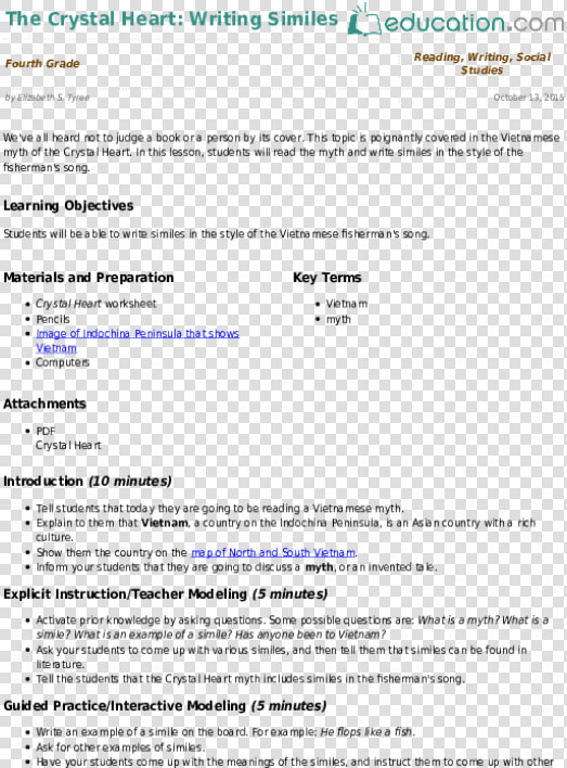 The Crystal Heart   Sample Lesson Plan In Social Studies  HD Png DownloadTransparent PNG