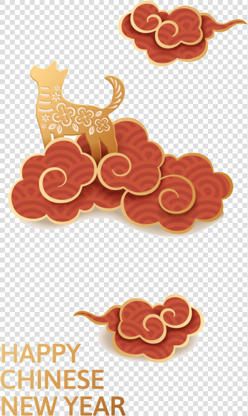 Three Dimensional Design Dog Year Happy New Year Transparent   Lunar New Year 2018  HD Png DownloadTransparent PNG