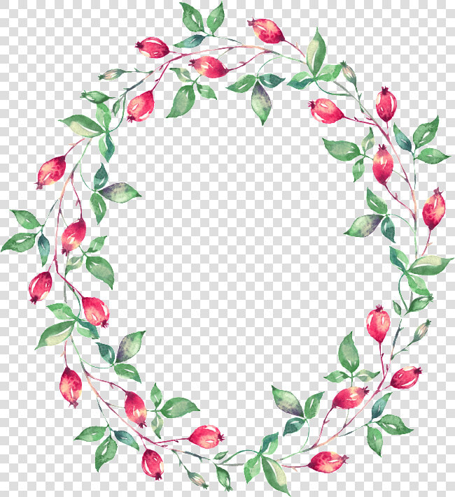 Garland Decoration Material   Pink Flowers Illustration Gold  HD Png DownloadTransparent PNG