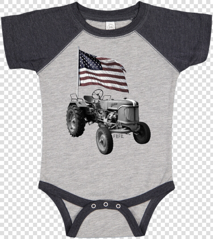 Farm Boy Infant Boy S Grey Usa Flag Tractor Onesie   Baby Boy Clothes Daddys Mechanic  HD Png DownloadTransparent PNG