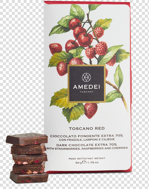 Amedei Toscano Red 70  Dark Chocolate Bar   Erdbeeren 70  Dunkle Schokolade  HD Png DownloadTransparent PNG