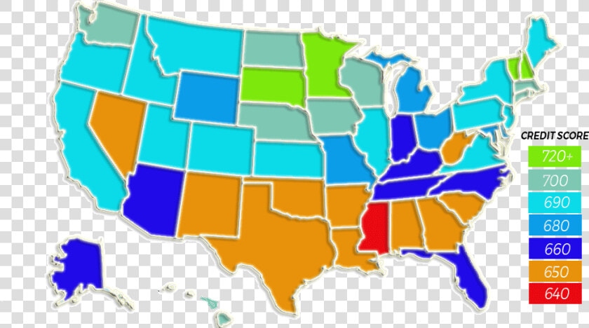 Credit Scores Across The States   State Governors By Party  HD Png DownloadTransparent PNG