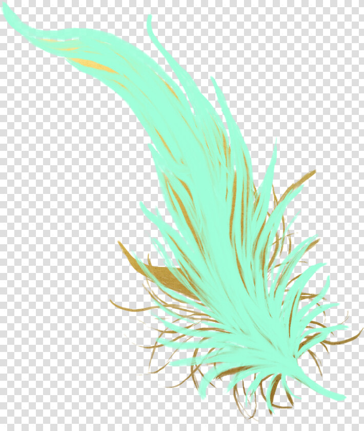 Feathers Feather Pastel Golden Gold Teal Mintgreen   Macro Photography  HD Png DownloadTransparent PNG