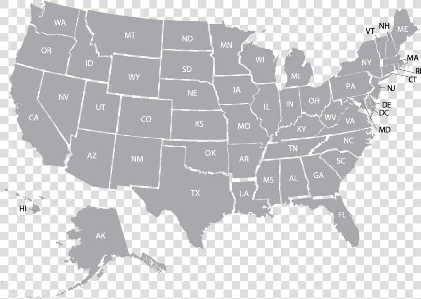 Transparent Map Of The Us Png   Compact Nursing States 2019  Png DownloadTransparent PNG