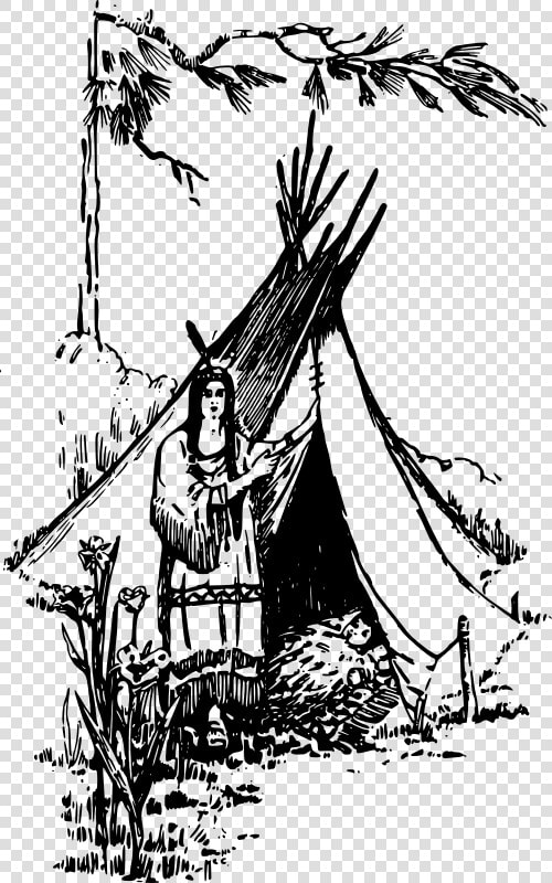 Tipi And Woman   Illustration  HD Png DownloadTransparent PNG