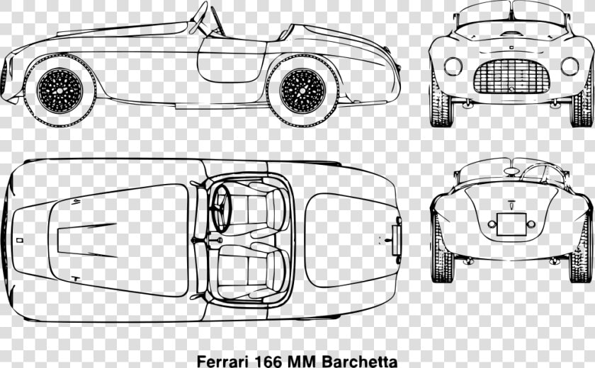 Ferrari 166 Mm Barchetta Blueprint  HD Png DownloadTransparent PNG