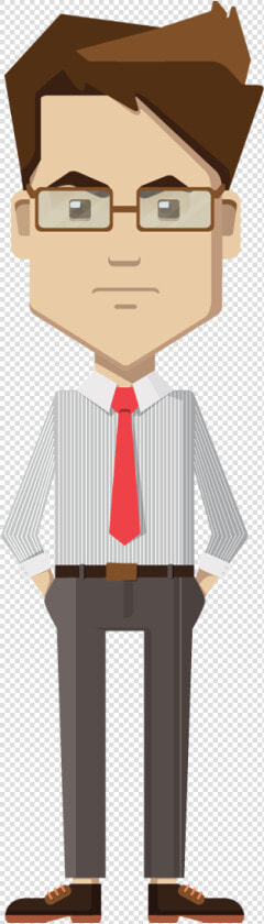 Cartoon Businessman Standing And Unhappy   Person Clipart  HD Png DownloadTransparent PNG