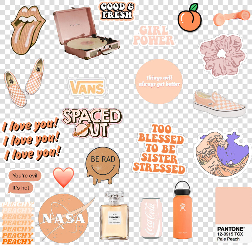  peach  aesthetic  vibes  sticker  peachy   Aesthetic Peach Orange Stickers  HD Png DownloadTransparent PNG