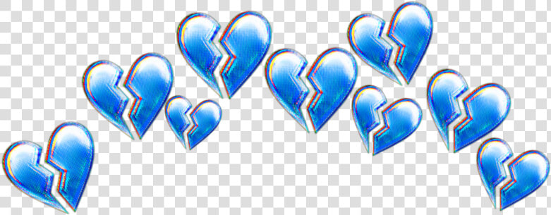  blueheart  broken  brokenheart  tumblr  crown  heartcrown   Broken Blue Heart Emoji  HD Png DownloadTransparent PNG