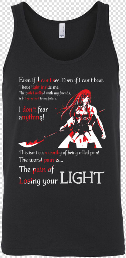 The Pain Of Losing Your Light Erza Scarlet   Sword Art Online Tank Top  HD Png DownloadTransparent PNG