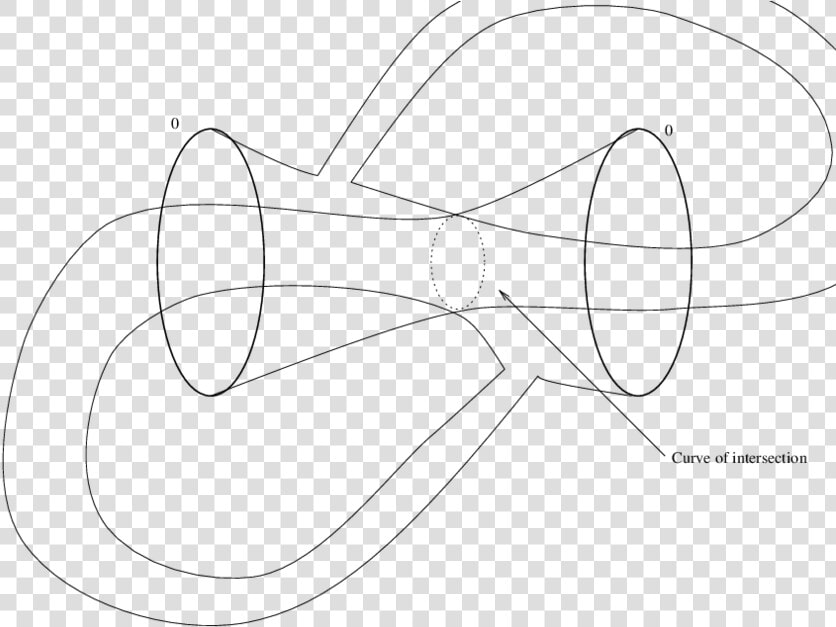 Tori With One Intersection Curve Scientific Diagram   Line Art  HD Png DownloadTransparent PNG