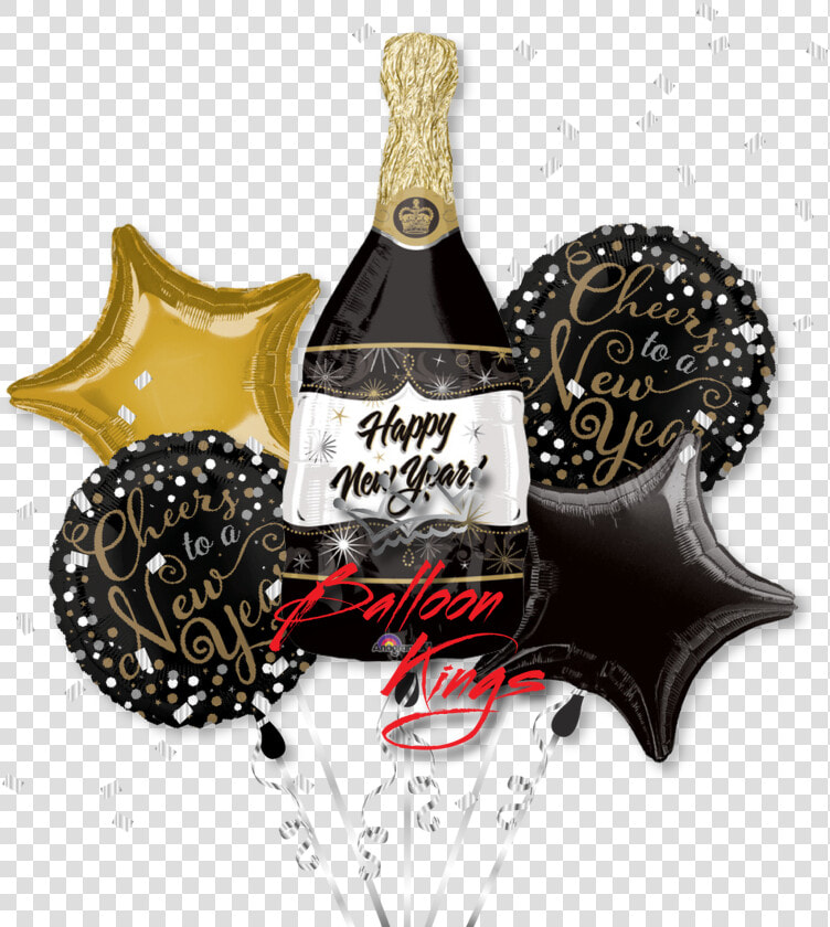 New Year Champagne Bottle Bouquet   Transparent Champagne Bottle Balloon  HD Png DownloadTransparent PNG