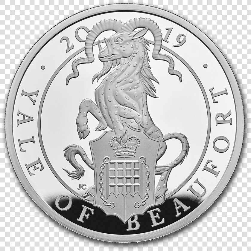 2019 Gb Proof 1 Oz Silver Queen S Beasts Yale For Sale   Yale Of Beaufort Coin  HD Png DownloadTransparent PNG