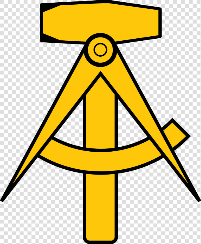 Transparent Communist Symbol Png   East German Hammer And Compass  Png DownloadTransparent PNG