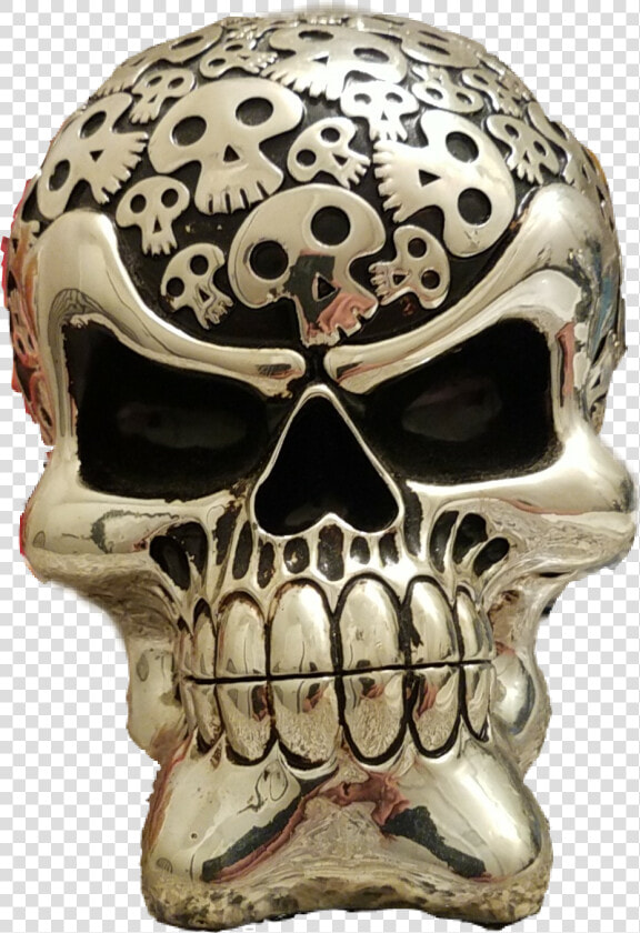  picsart  sticker  mysticker  skull  shiny  silver   Skull  HD Png DownloadTransparent PNG