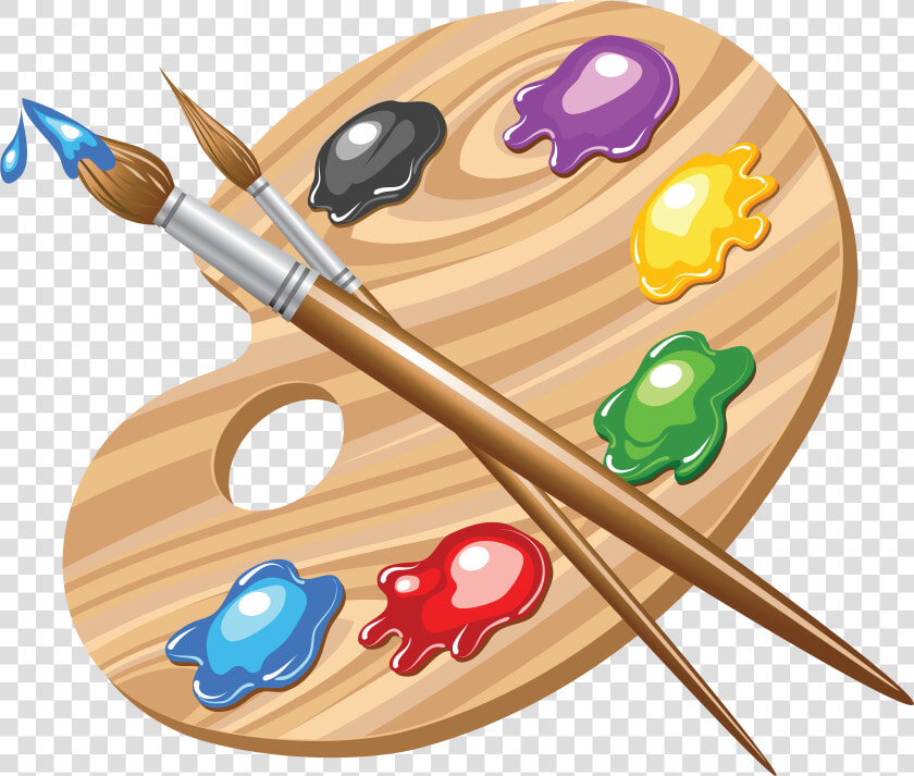 Paint Brushes And Palette Clip Art Images Gallery   Paint Palette Clipart  HD Png DownloadTransparent PNG