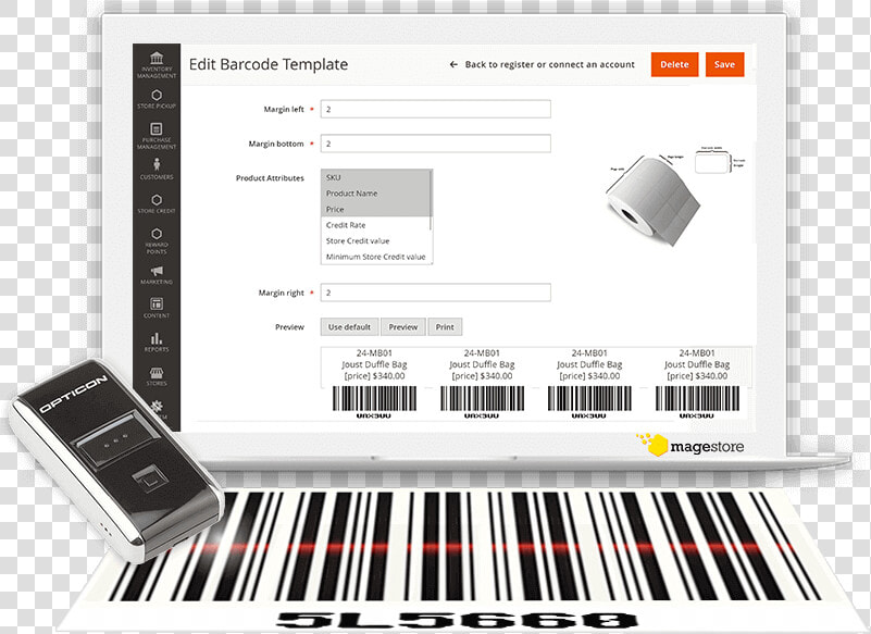 Magento Barcode Management System By Magestore   Magento Warehouse Management System Barcode  HD Png DownloadTransparent PNG