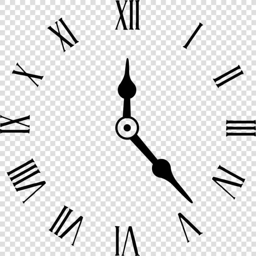 Clock Face Roman Numerals Digital Clock   Clipart Roman Numeral Clock  HD Png DownloadTransparent PNG