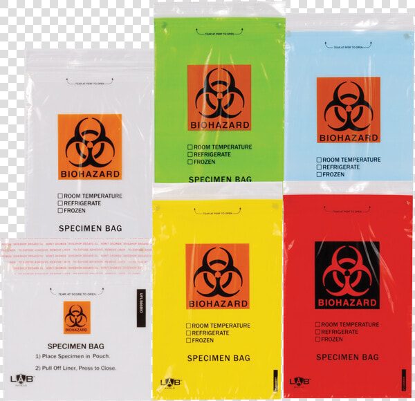 Labshield® Adhesive seal Biohazard Bags   Seal Biohazard Bag  HD Png DownloadTransparent PNG