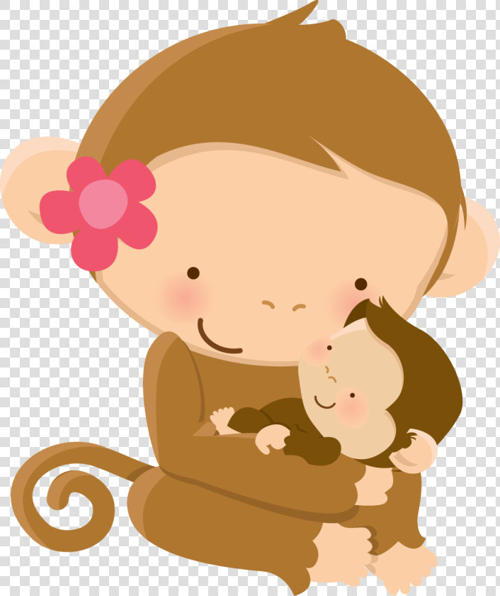 Mother S Day Clip Art  Cute Animal Clipart  Monkey   Mom And Baby Animal Clipart  HD Png DownloadTransparent PNG