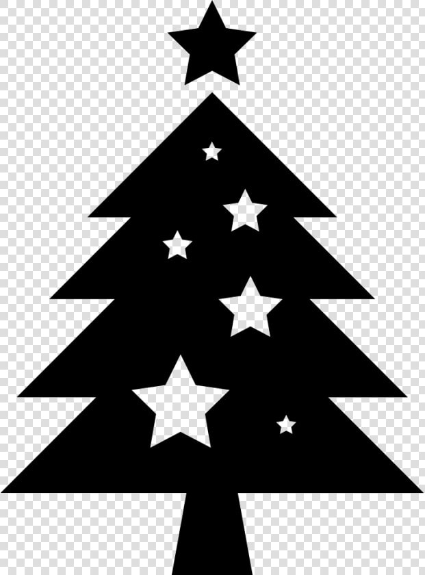 Christmas Tree With Stars Ornaments   Christmas Tree Silhouette Png  Transparent PngTransparent PNG